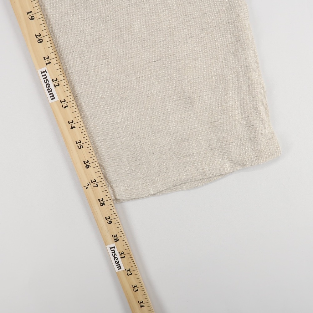 Reformation Olina Pants Womens XS Oatmeal Beige Solid Linen Wide Leg Drawstring - Picture 7 of 11